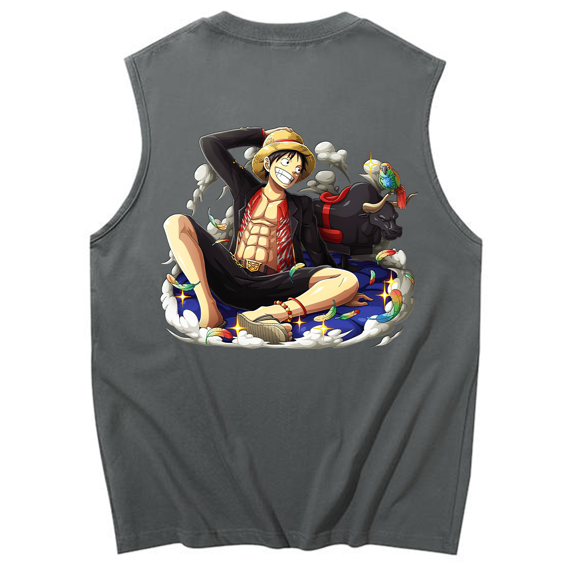 ワンピース モンキー・D・ルフィ ONE PIECE Monkey D. Luffy コットン100％タンクトップ（背面プリント）